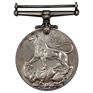 MEDALLA BRITÁNICA DE GUERRA EN PLATA 1939-1945