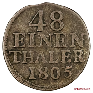 1/48 THALER DE SAJONIA ALBERTINE CON SOBREFECHA 1805/3