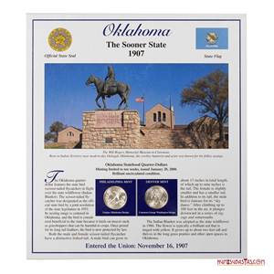 SET DE LOS ¼$ DE OKLAHOMA 2008 CECAS P Y D CON ESTAMPILLAS