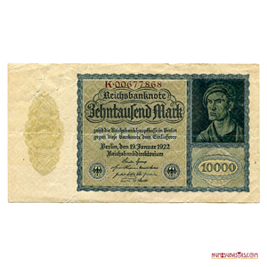 BILLETE DE 10.000 MARKS DE 1922 CON EL VAMPIRO