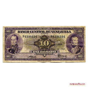 BILLETE DE 10BS DE MAYO-26-1955 SERIE P7