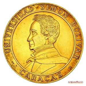 MEDALLA DE LA UNIVERSIDAD SIMÓN BOLÍVAR CON EL BUSTO DEL LIBERTADOR