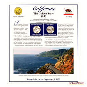 SET DE LOS ¼$ DE CALIFORNIA 2005 CECAS P Y D CON ESTAMPILLAS