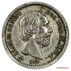 ESCASO 5CENTS DE PLATA DE 1850 DE PAÍSES BAJOS EN ALTO GRADO DE CONSERVACIÓN