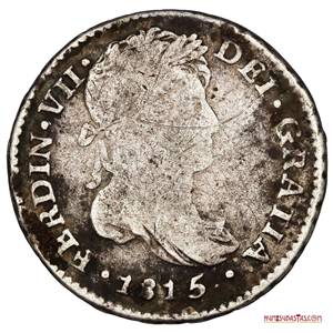 REAL DE PLATA DE LA CECA DE NUEVA GUATEMALA ACUÑADO EN 1815