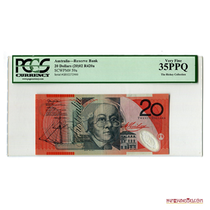 ESCASOS 20$ DE POLÍMERO DE AUSTRALIA 2002. PCGS VF35PPQ