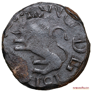 ½ REAL DE GUAYANA DE 1817 CON COSPEL REDONDO, ESCASO EN ESTA CALIDAD