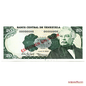ESPECIMEN SIN VALOR DE 20BS DE JUNIO - 5 - 1995
