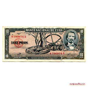 BILLETE DE 10 PESOS CUBANOS DE 1960 CON LA FIRMA DEL CHE GUEVARA