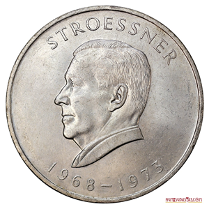 GRAN MONEDA DE PLATA EN HOMENAJE AL DICTADOR PRO NAZI STROESSNER