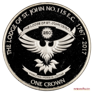 CROWN CONMEMORATIVA DE LOS 250 AÑOS DE LA LOGIA MASÓNICA ST JOHN NO 115