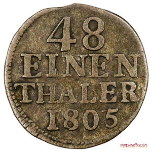 1/48 THALER DE SAJONIA – ALBERTIN CON SOBREFECHA 1805/3