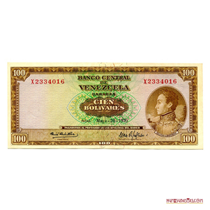 BILLETE DE 100BS DE MAYO-26-1970 X7 EN ALTO GRADO DE CONSERVACIÓN 