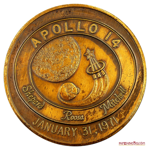 MEDALLA DEL APOLLO XIV, 31 DE ENERO DE 1971, SHEPARD, ROOSA, MITCHELL