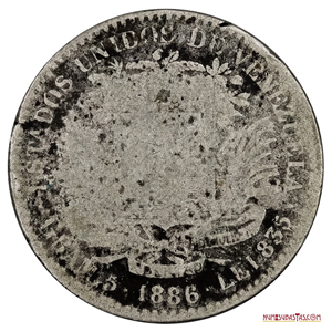 MONEDA DE 1 BS DE PLATA DEL AÑO 1886