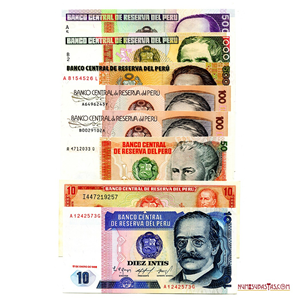 LOTE DE 8 BILLETES DE PERÚ EN ALTO GRADO DE CONSERVACIÓN