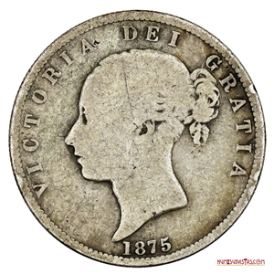 ½ CORONA BRITÁNICA DE PLATA ACUÑADA EN EL AÑO 1875