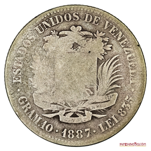 MONEDA DE PLATA DE 2BS ACUÑADA EN EL AÑO 1887