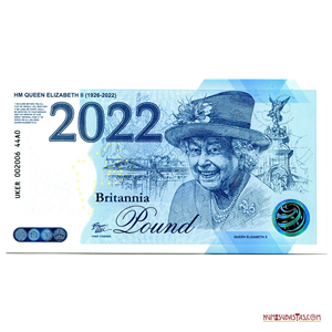 BILLETE DEL JUBILEO DE PLATINO DE ISABEL II, BUSTO III