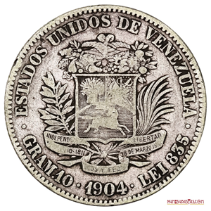 2BS DE PLATA DEL AÑO 1904, VARIANTE 04 GRANDE