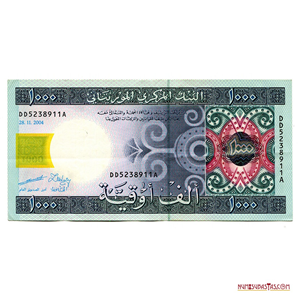 ESCASO Y ATRACTIVO 1.000 OUGUIYA DE MAURITANIA, AÑO 2004