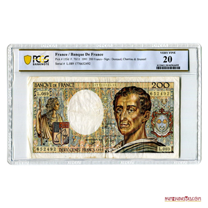 IMPONENTES 200FRANCOS FRANCESES DE 1991 CERTIFICADOS PCGS VF20