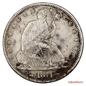 ½$ DE PLATA DE LA LIBERTAD SENTADA ACUÑADO EN EL AÑO 1874