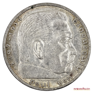 5 REICHSMARK NAZIS DE PLATA CON LA FECHA 1936 A