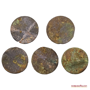 LOTE DE 5 CUARTILLOS REALISTAS CARAQUEÑOS DE 1817 Y 1818, TODOS CON FECHA VISIBLE