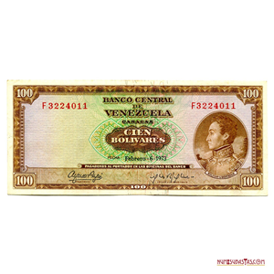 ESCASO BILLETE 100BS DE FEBRERO-6-1973 F7