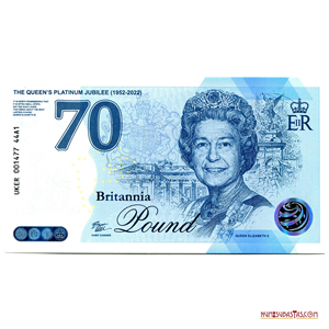 BILLETE DEL JUBILEO DE PLATINO DE ISABEL II, BUSTO I