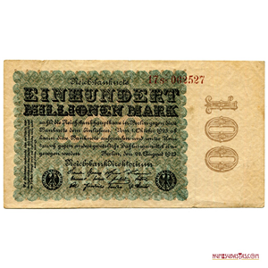 BILLETE INFLACIONARIO DE 100.000.000 DE MARCOS DE 1923