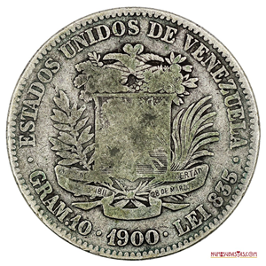 MONEDA DE PLATA DE 2BS DEL AÑO 1900