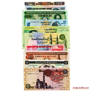 LOTE DE 10 BILLETES AFRICANOS, CASI TODOS EN ALTO GRADO