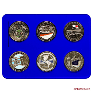 COLECCIÓN DE ¼ BALBOAS DE 2016 ESMALTADOS CONMEMORATIVOS DEL CANAL DE PANAMÁ