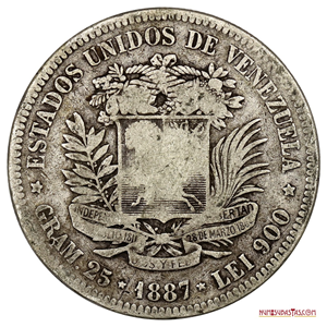 FUERTE DE PLATA O 5BS DEL AÑO 1887