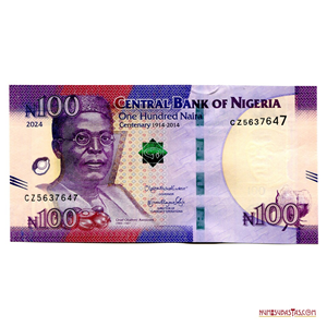 BILLETE DE 100 NAIRA DE NIGERIA DEL 2024 EN ALTO GRADO DE CONSERVACIÓN