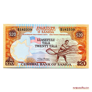 ESCASO BILLETE DE 20 TALA DE SAMOA DEL AÑO 1985