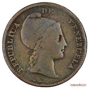 1/2 CENTAVO MONAGUERO DEL AÑO 1843