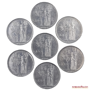 ESCASA SERIE DE LAS 100 LIRAS 1955, 1956, 1957, 1958, 1959, 1960, 1961