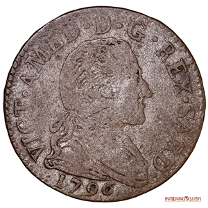 MONEDA DE 20 SOLDI DE PLATA DE CERDEÑA ACUÑADA EN 1796