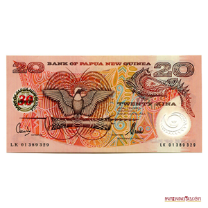 POLÍMERO DE 20 KINA CONMEMORATIVO DE LOS 30 AÑOS DEL BANCO DE PAPUA NUEVA GUINEA 2004