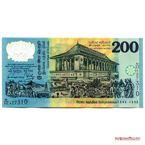 BILLETE DE POLÍMERO DE 200 RUPIAS CONMEMORATIVO DEL 50ANIV DE LA INDEPENDENCIA