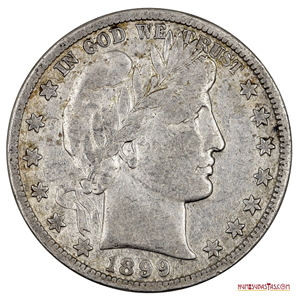 ESCASO ½$ BARBER DE PLATA CON FECHA 1899 S