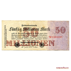 BILLETE INFLACIONARIO DE 50.000.000 DE MARCOS DE 1923