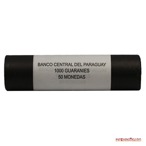 ROLLO ORIGINAL SELLADO DE 50 MONEDAS DE 1.000 GUARANÍES DE PARAGUAY