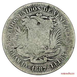 MONEDA DE 2BS DE PLATA DE 1887