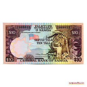 BILLETE DE 10 TALA DE SAMOA DEL AÑO 2002