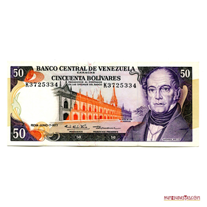 BILLETE DE 50BS DE JUNIO-7-1977 SERIE K7 EN EL ALTO GRADO