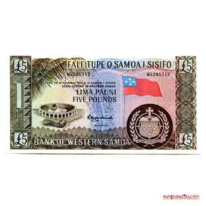 REIMPRESIÓN OFICIAL CONMEMORATIVA DE 5 POUNDS SAMOA.
